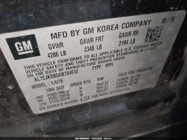 Chevrolet Trax 1ls Image 4