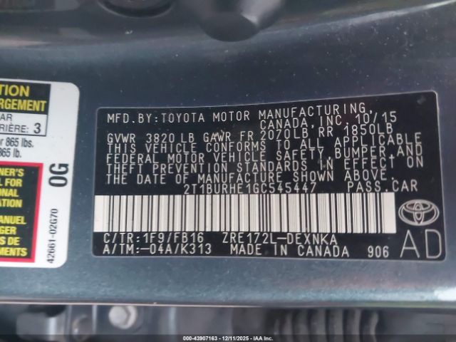 Toyota Corolla Le Image 16